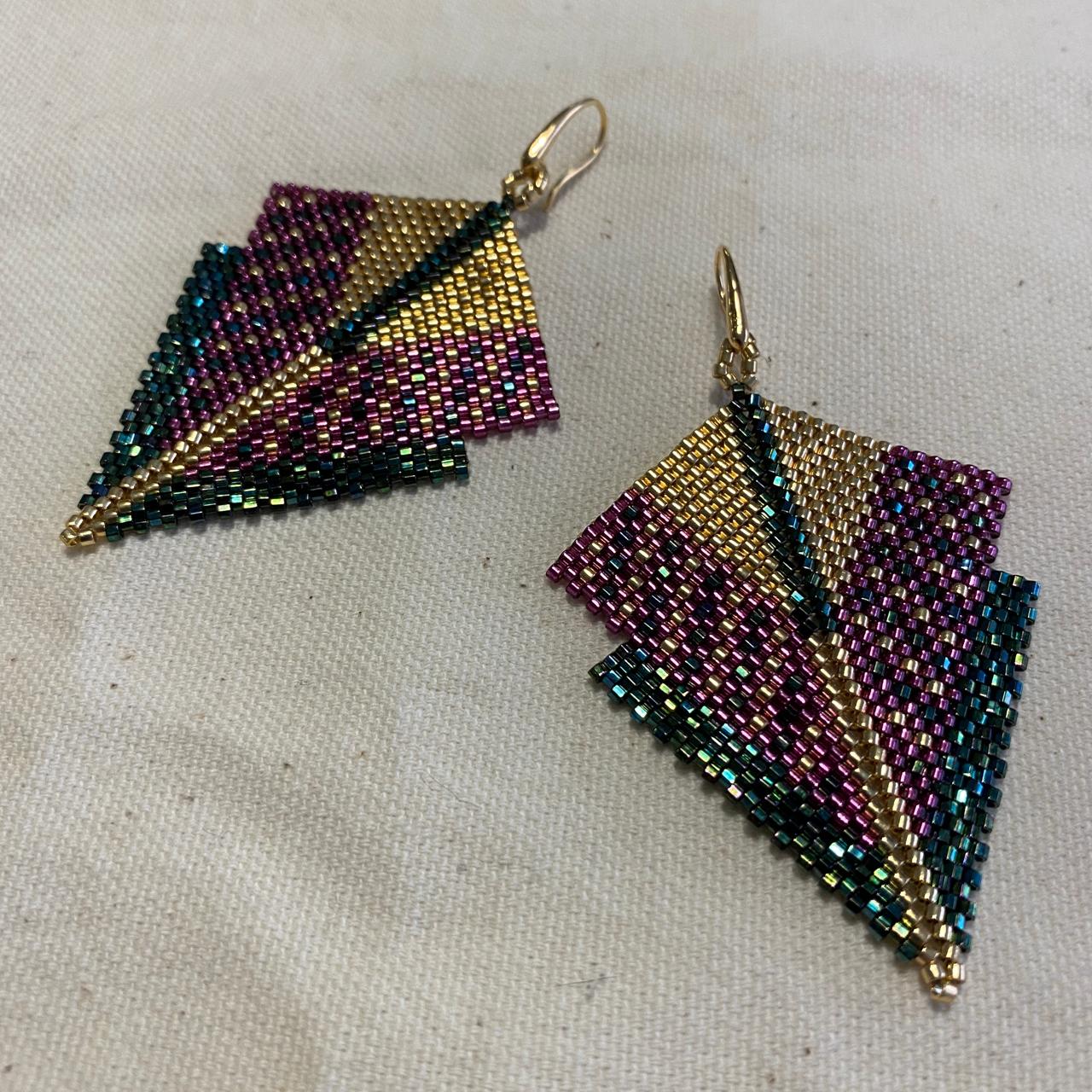 Aretes Canopo Morado y Verde