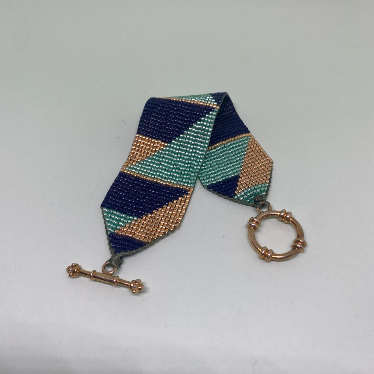 Pulsera Geométrica Verde Agua