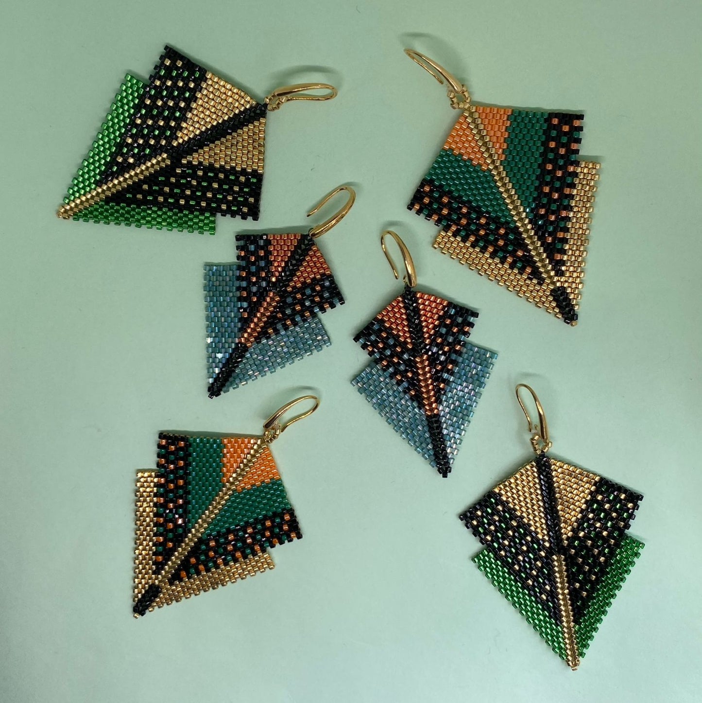 Aretes Canopo Verde Limón y Negro