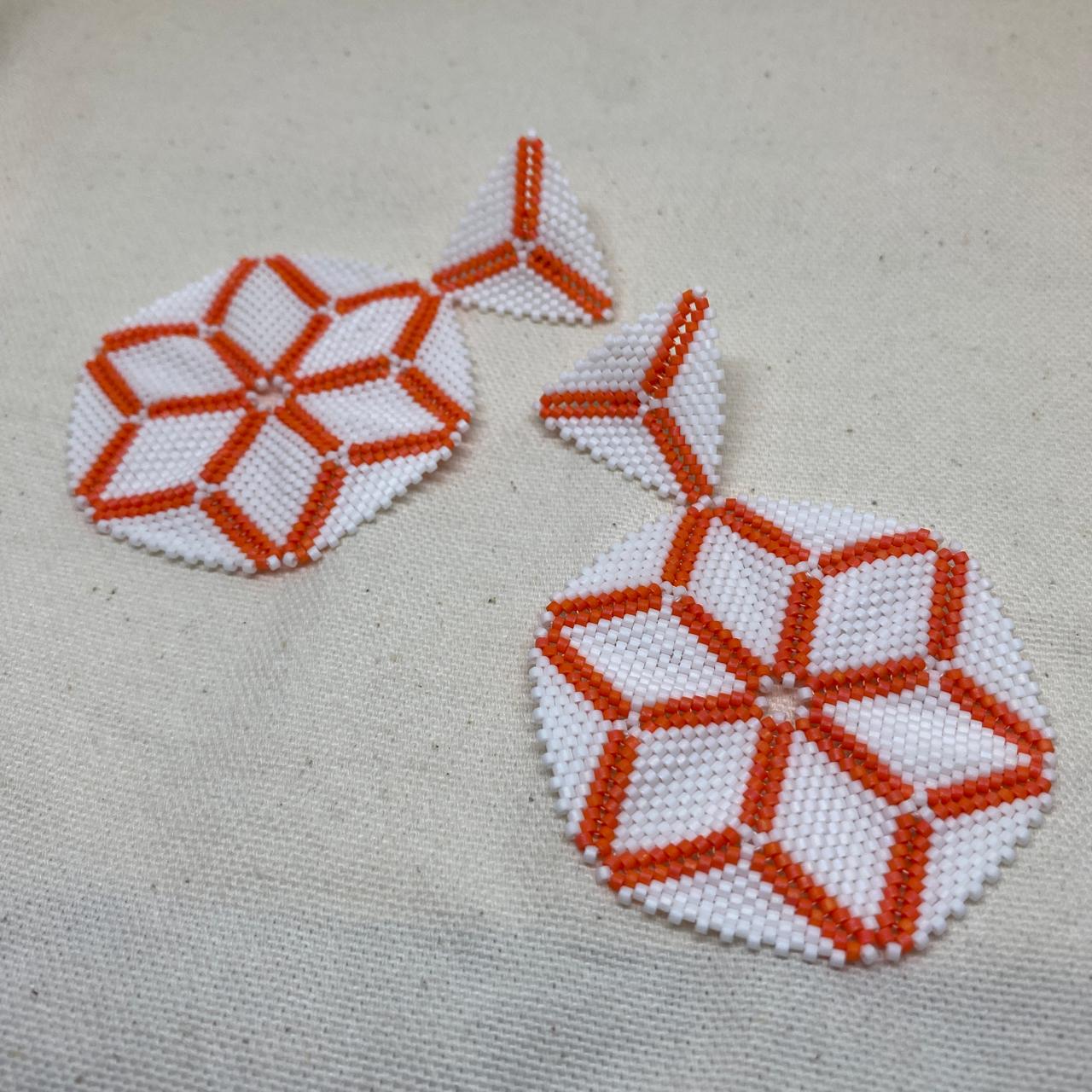 Aretes Altair III Blanco y Rosa Coral