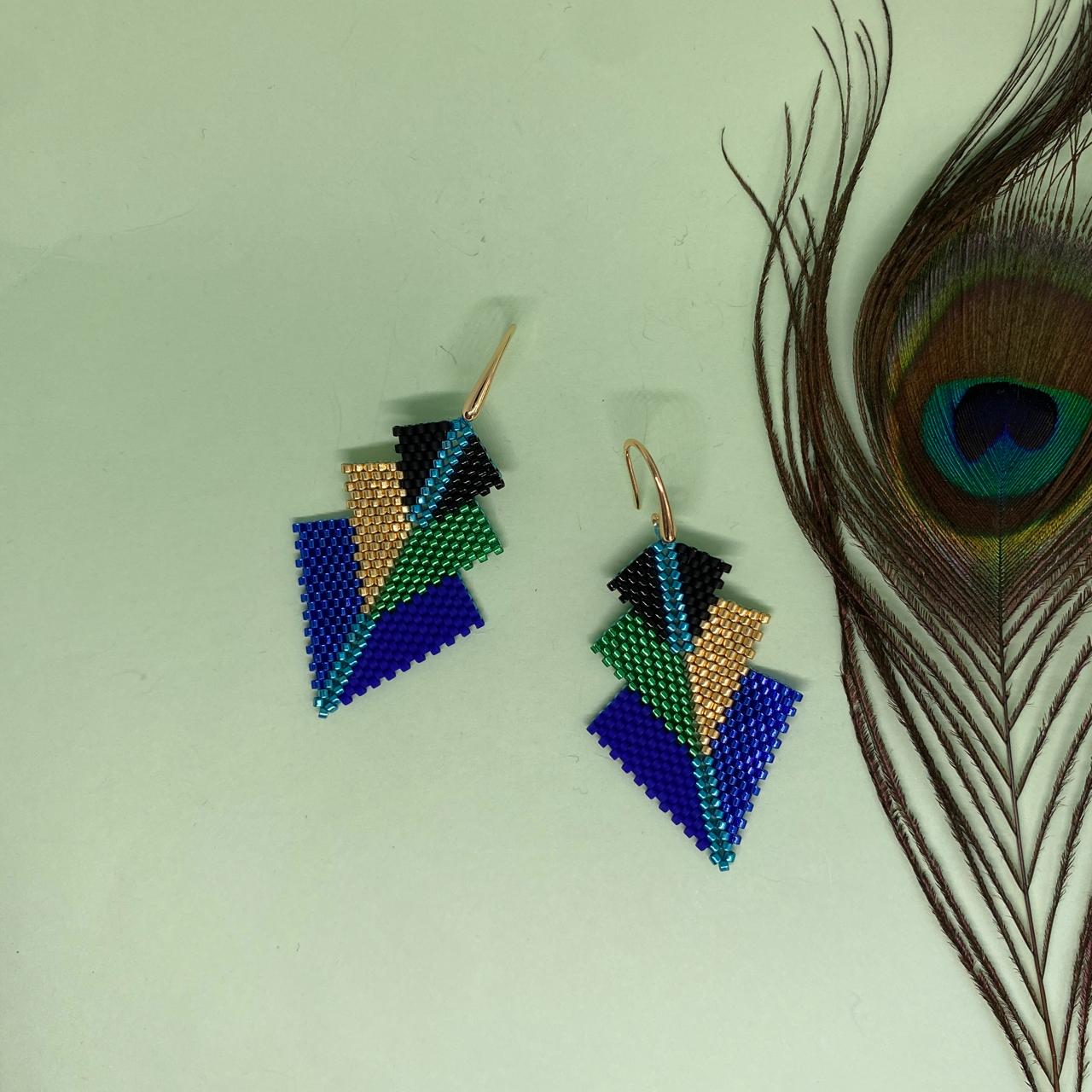 Aretes Mini Rigel Pavo Real
