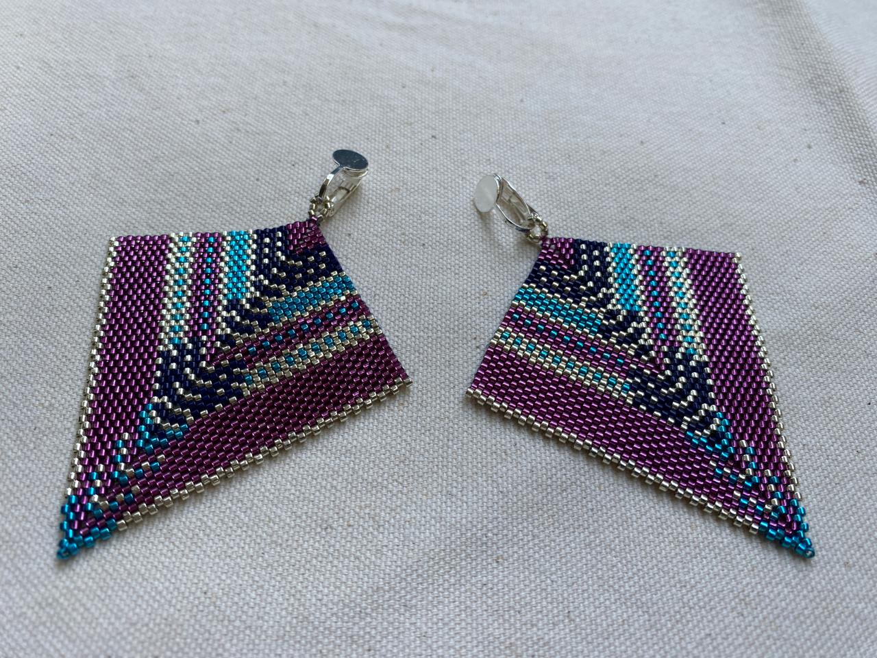 Aretes Penacho Morado