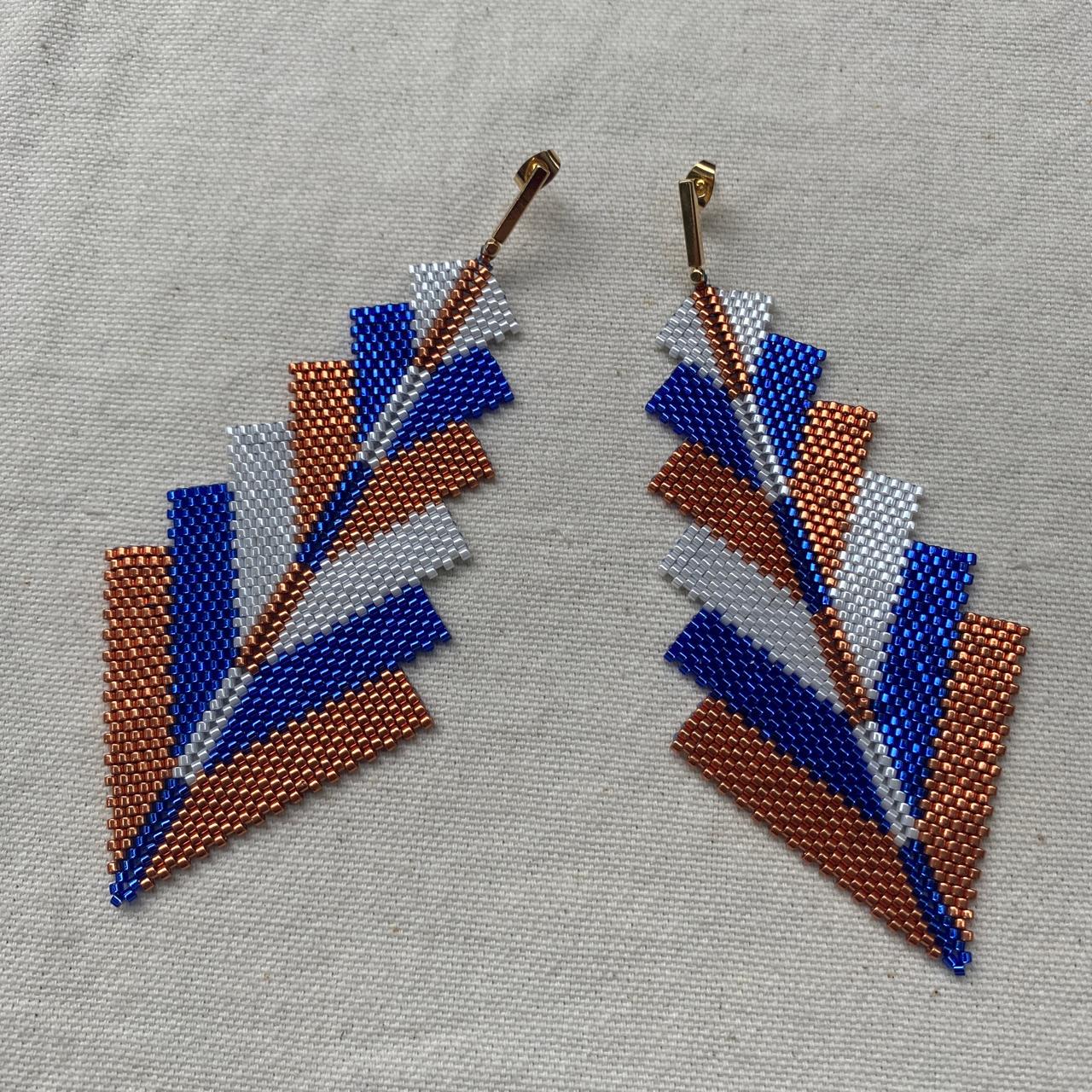 Aretes Prabhas Cobre y Azul