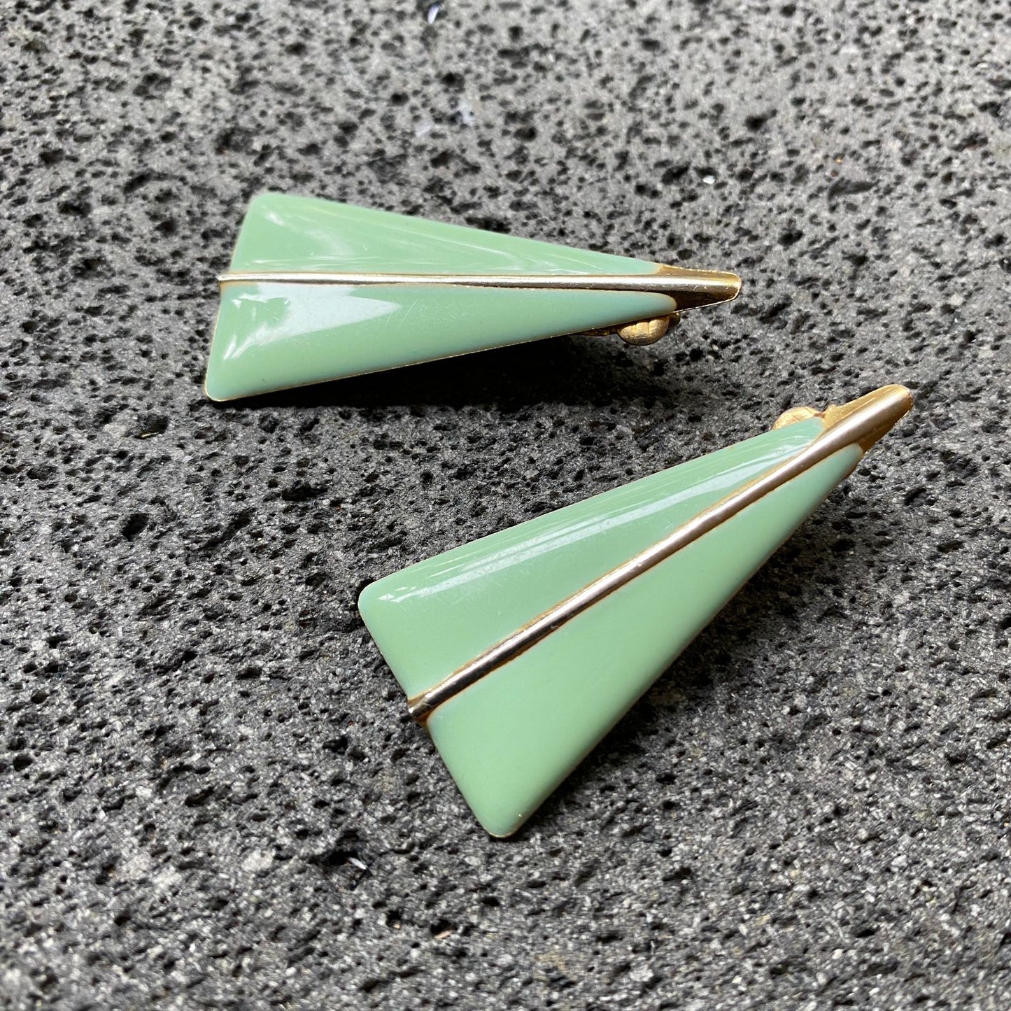 Clips Vintage Triangulo Verde Agua