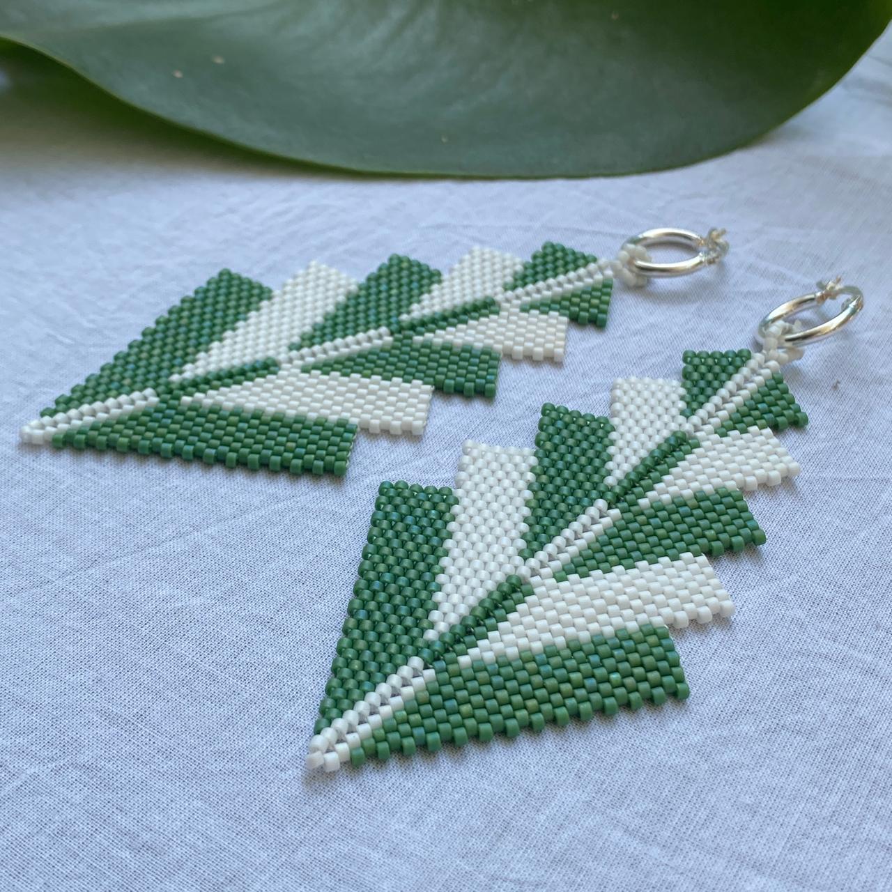 Aretes Capella Verde y Blanco - Laguna