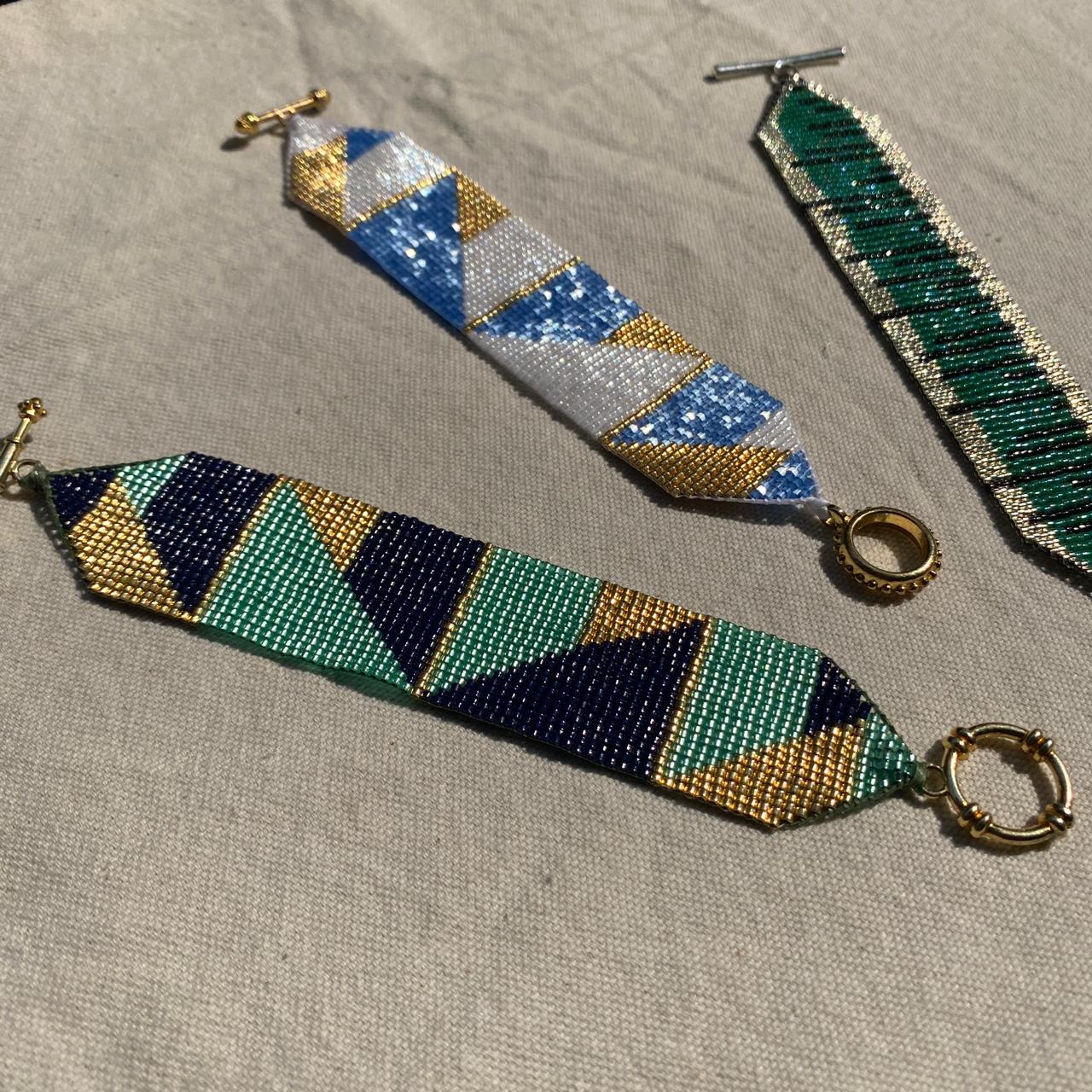 Pulsera Geométrica Azul Claro