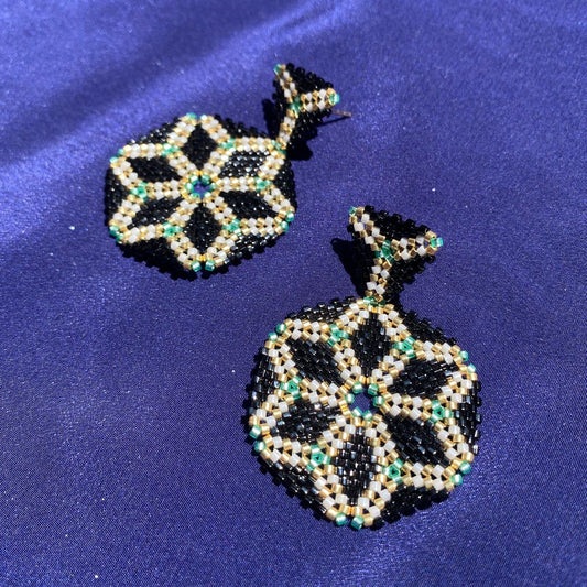 Aretes Altair I Negro y Verde Agua
