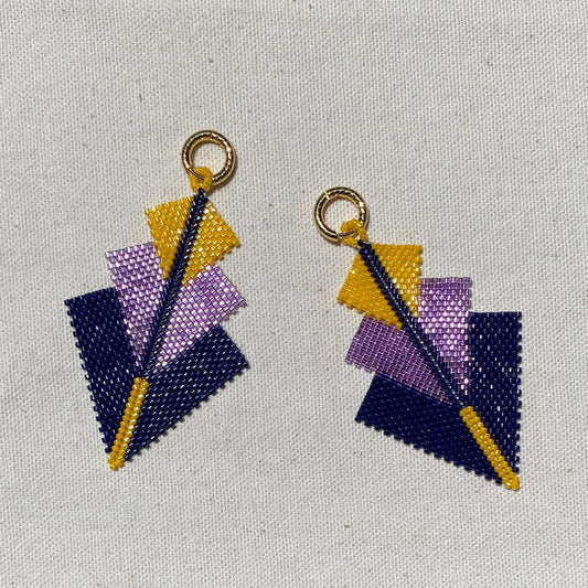 Aretes Danika Azul Marino y Amarillo