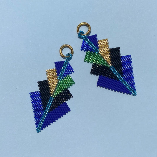 Aretes Rigel Pavo Real Azul