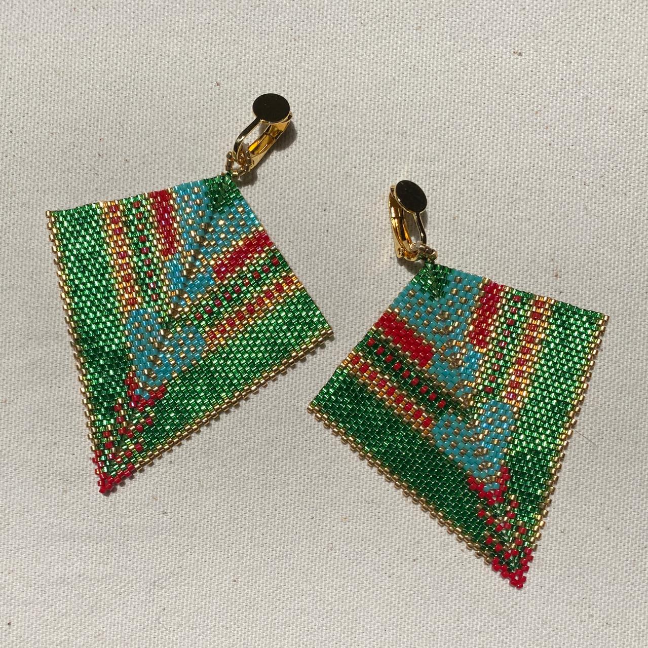 Aretes Penacho Verde