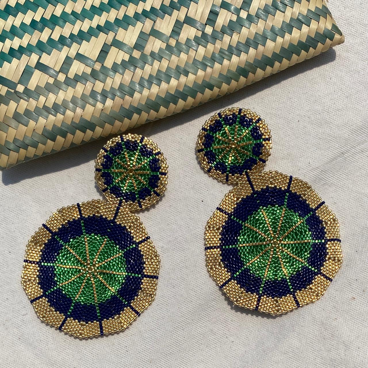 Aretes Meteoro Verde Limón