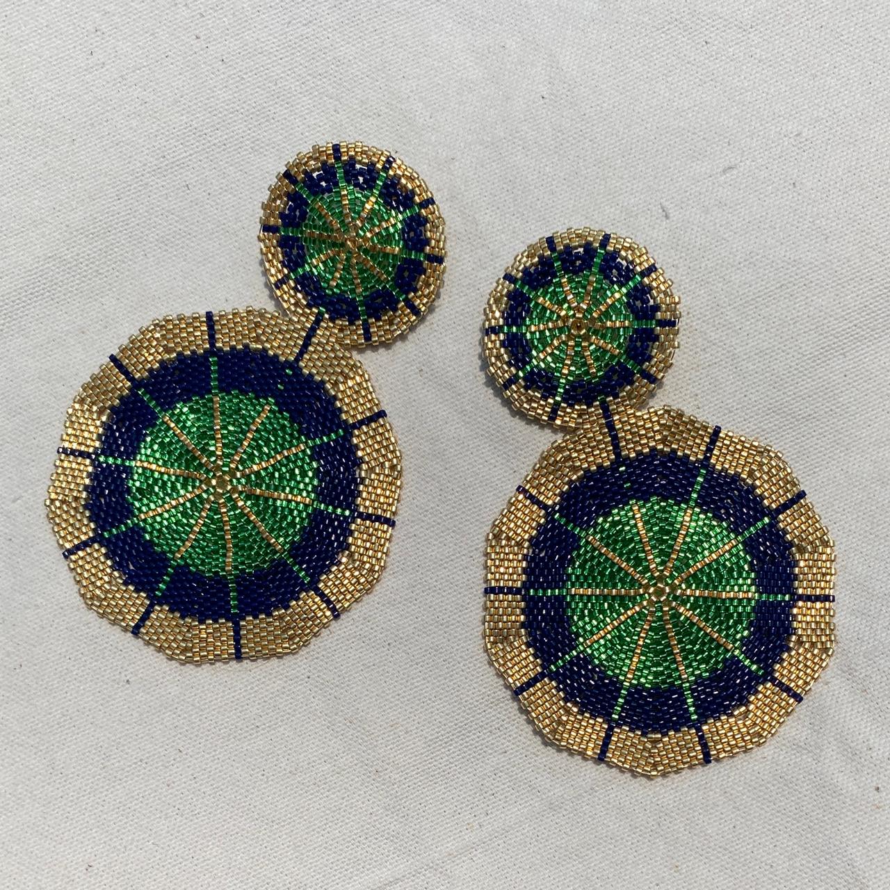 Aretes Meteoro Verde Limón