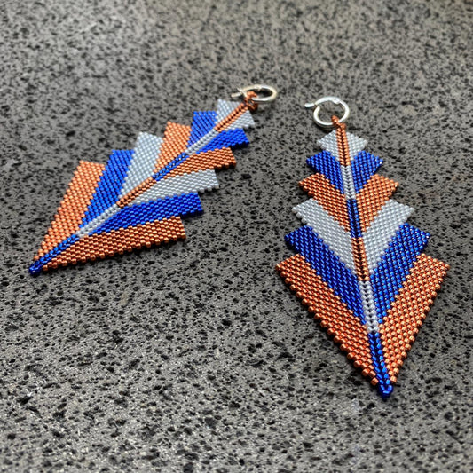 Aretes Prabhas Cobre y Azul