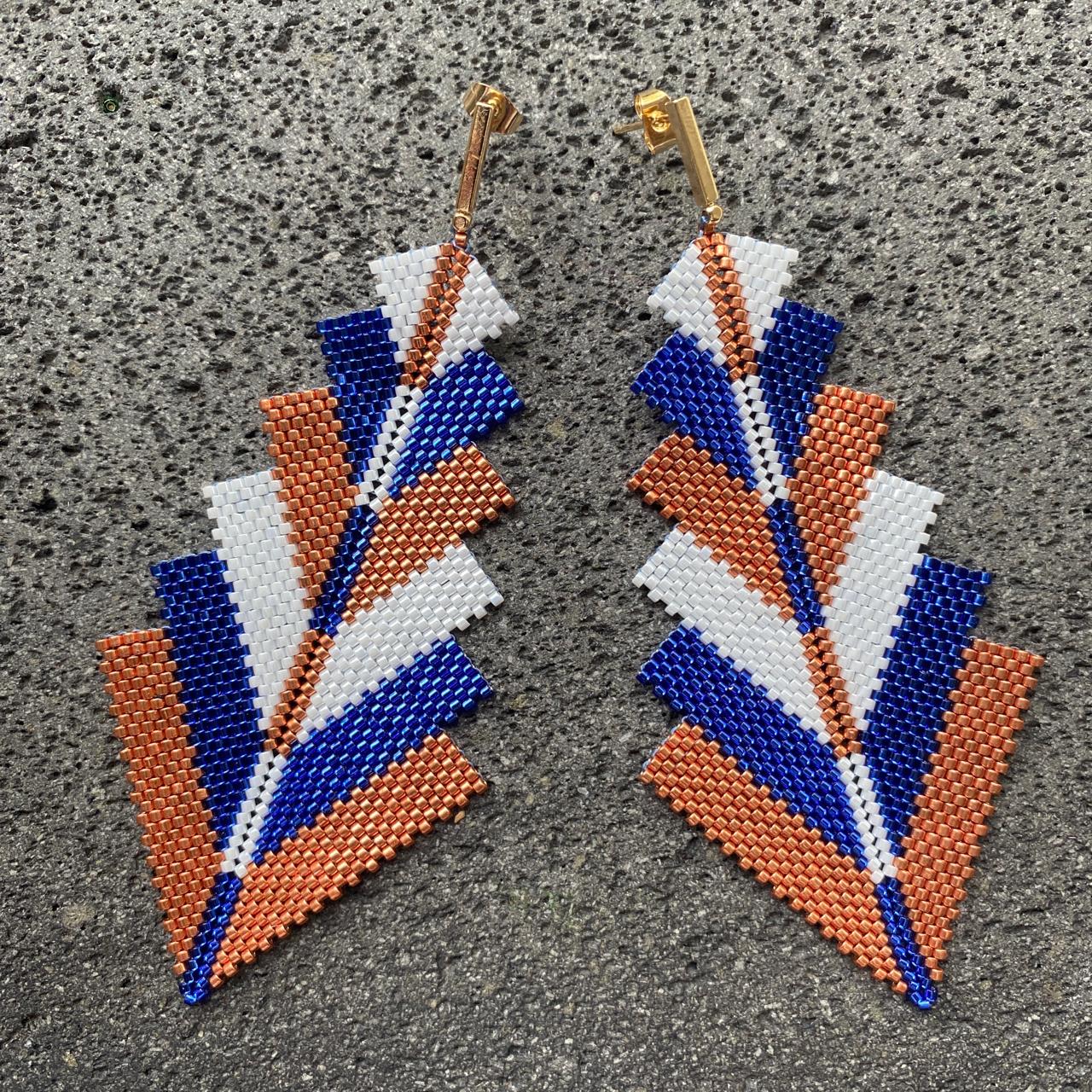 Aretes Prabhas Cobre y Azul