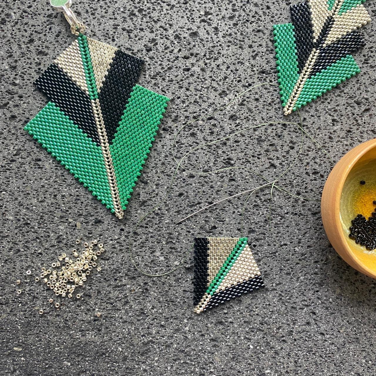 Aretes Sirius Verde Esmeralda