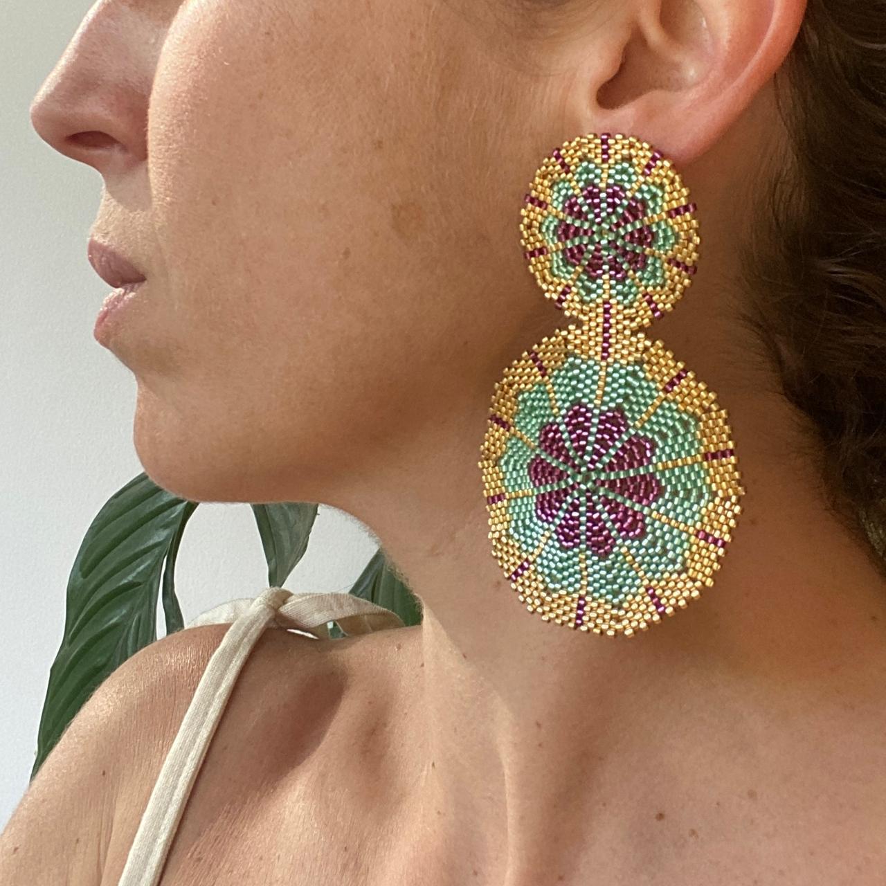 Aretes Casiopea Verde Agua