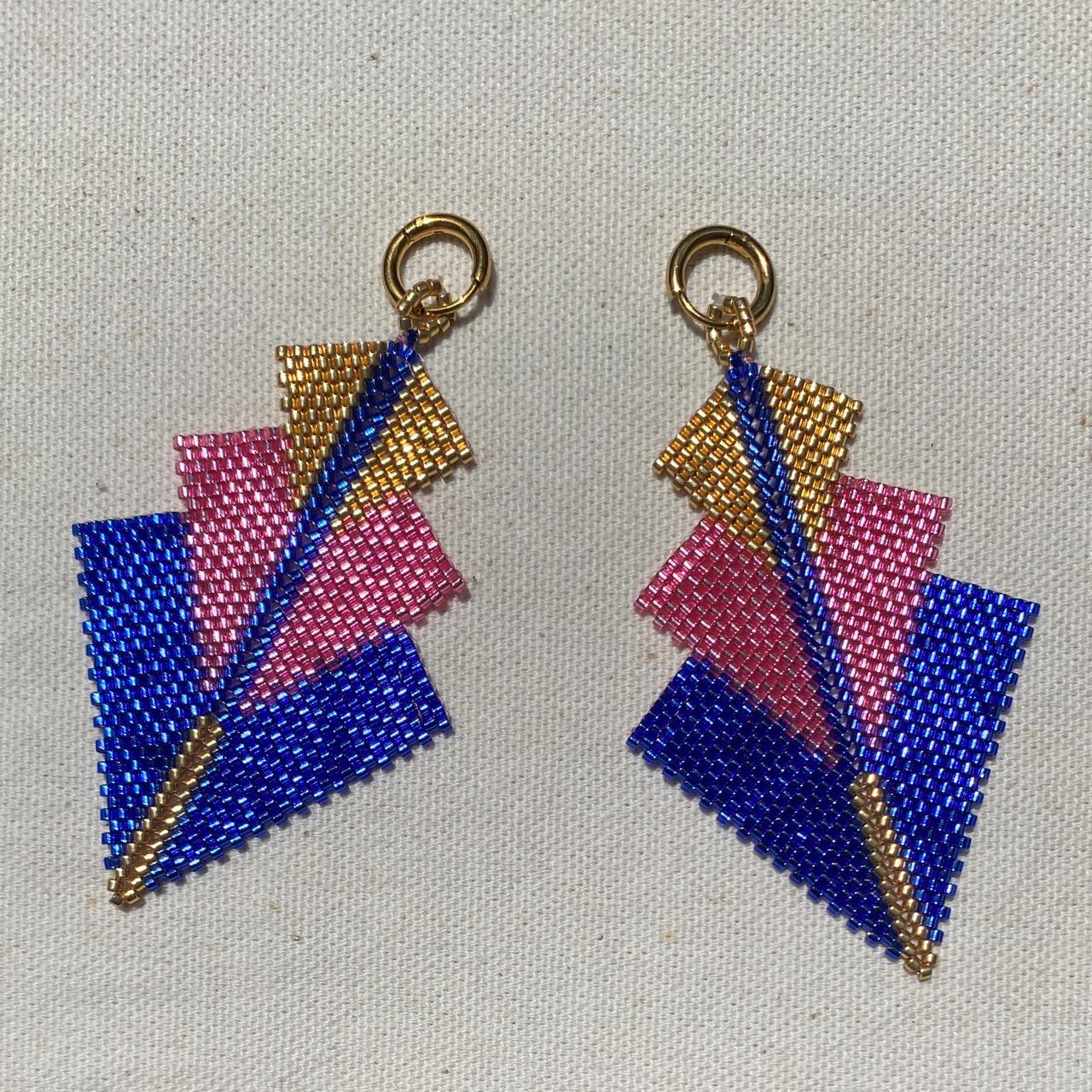 Aretes Danika Azul y Rosa