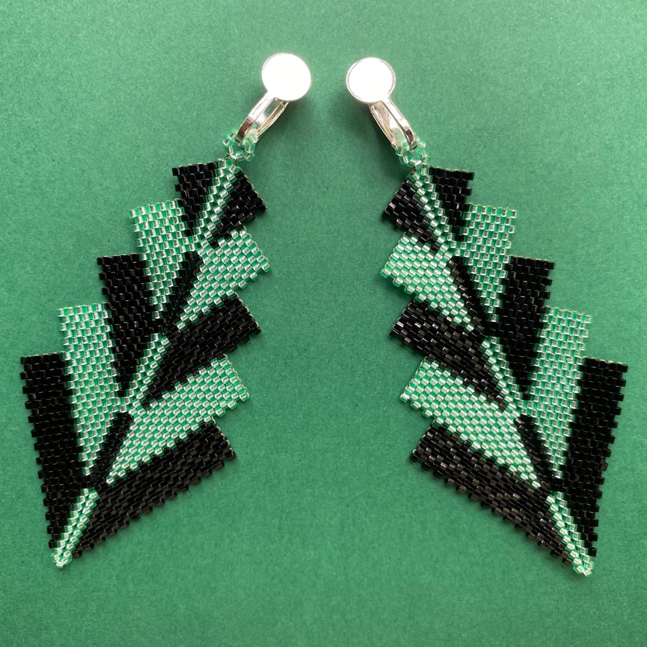 Aretes Capella Verde Agua y Negro