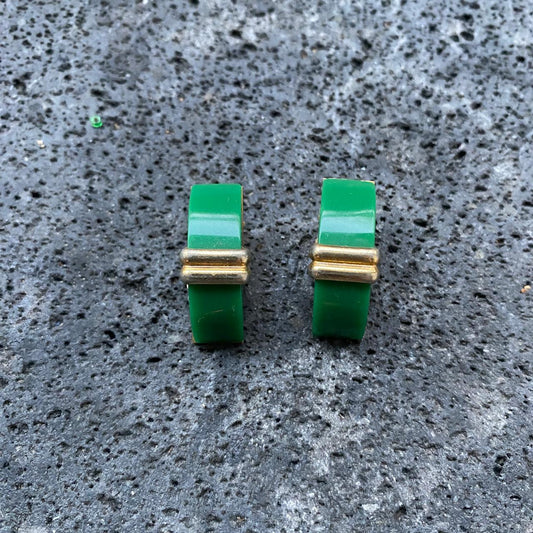 Clips Vintage Art Déco Verde
