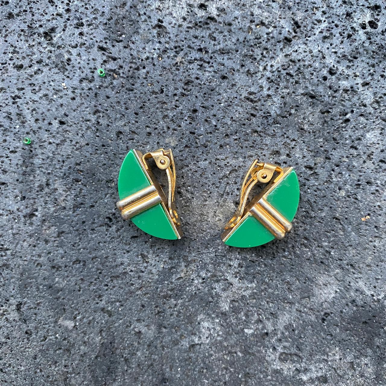 Clips Vintage Art Déco Verde