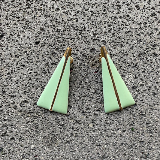Clips Vintage Triangulo Verde Agua