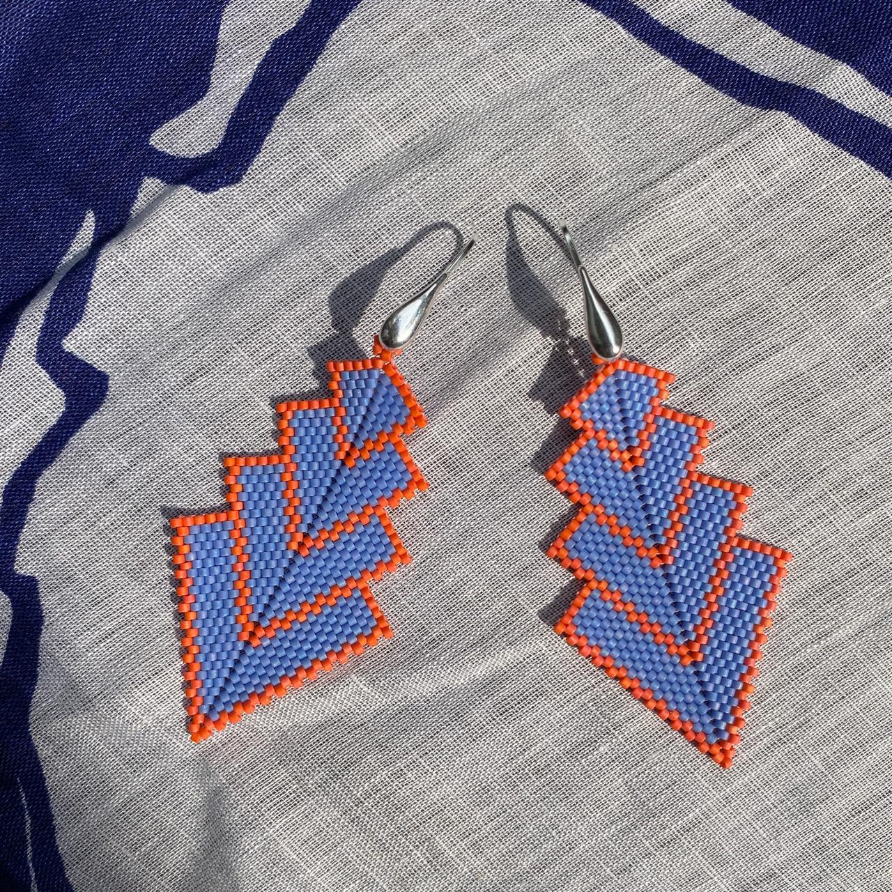 Aretes Rigel Azul Claro y Rosa Coral - Celestún