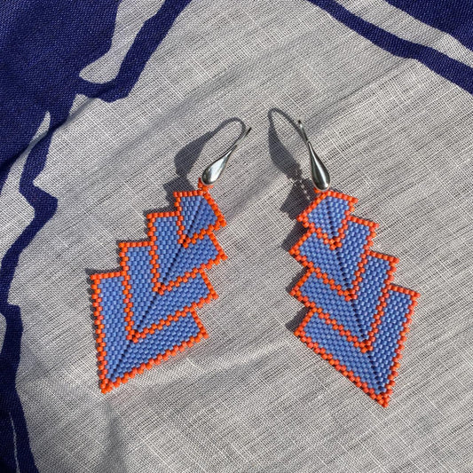 Aretes Rigel Azul Claro y Rosa Coral - Celestún