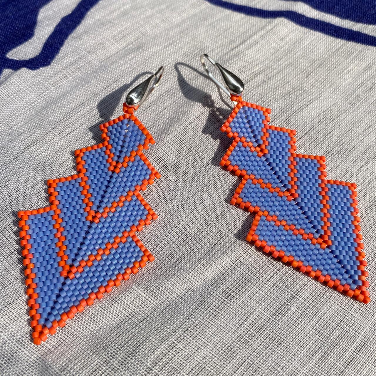 Aretes Rigel Azul Claro y Rosa Coral - Celestún