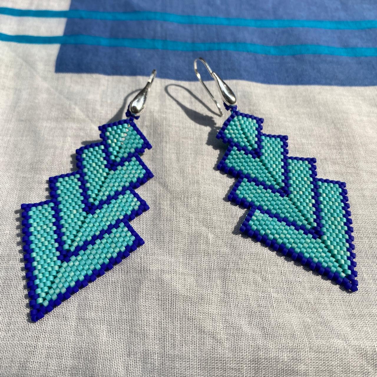 Aretes Rigel Azul Turquesa y Azul Rey - Bacalar