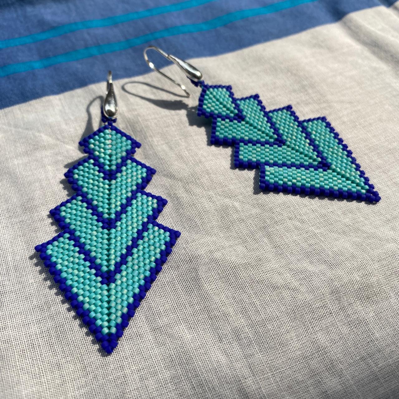 Aretes Rigel Azul Turquesa y Azul Rey - Bacalar