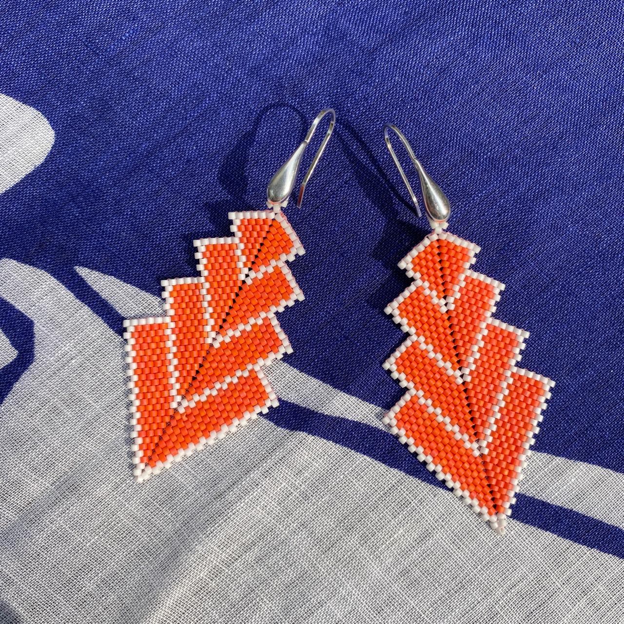 Aretes Rigel Rosa Coral y Blanco - Celestún