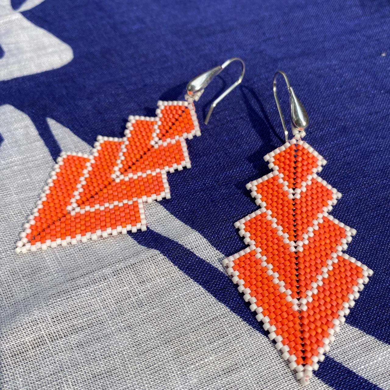 Aretes Rigel Rosa Coral y Blanco - Celestún