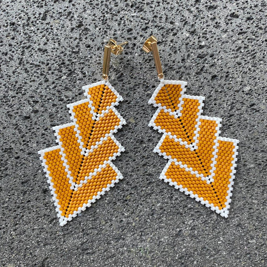 Aretes Rigel Mostaza y Blanco - Izamal