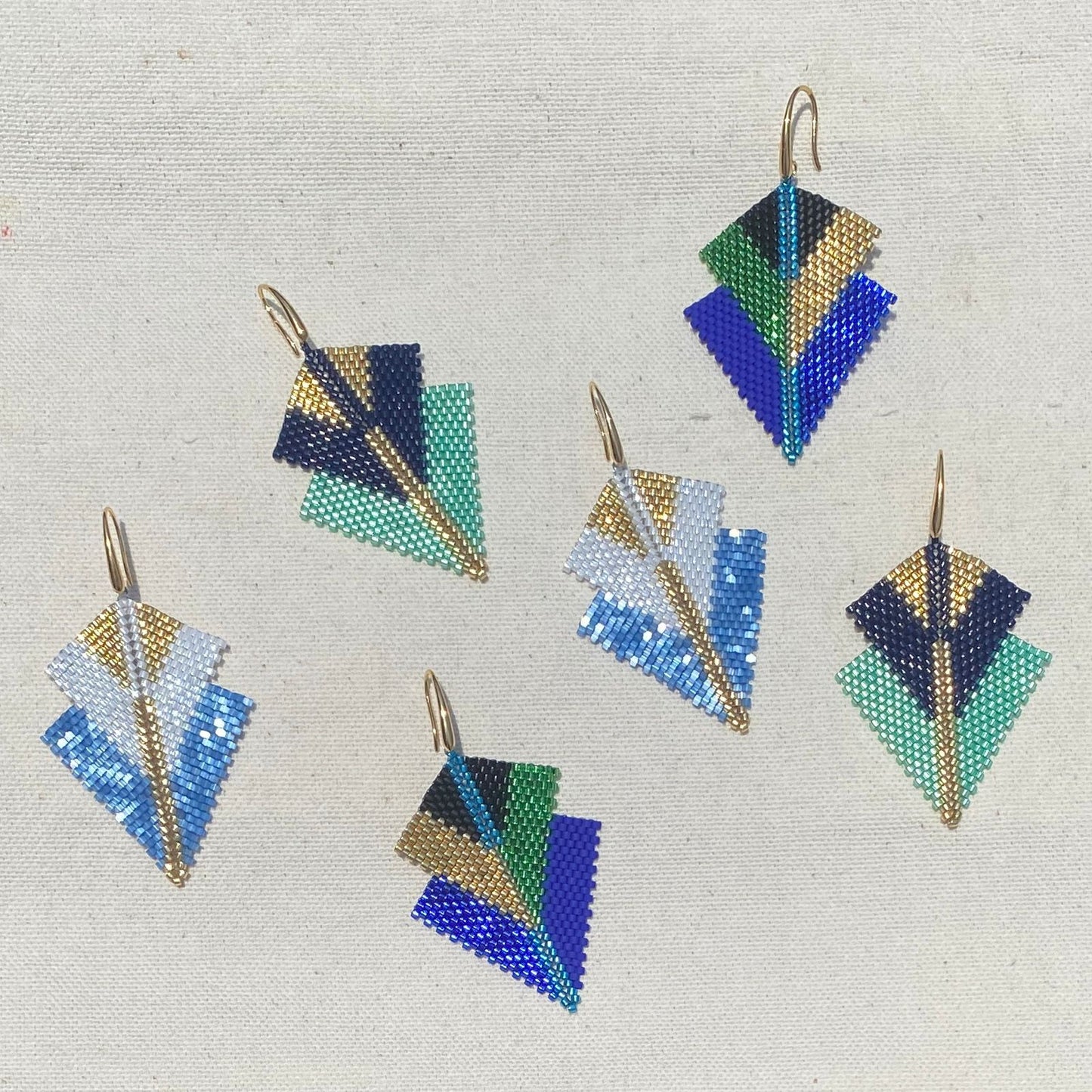 Aretes Centauri Pavo Real Azul