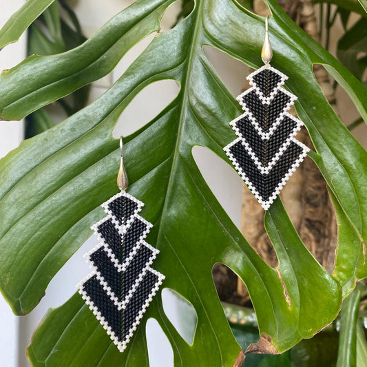 Aretes Rigel Negro y Blanco