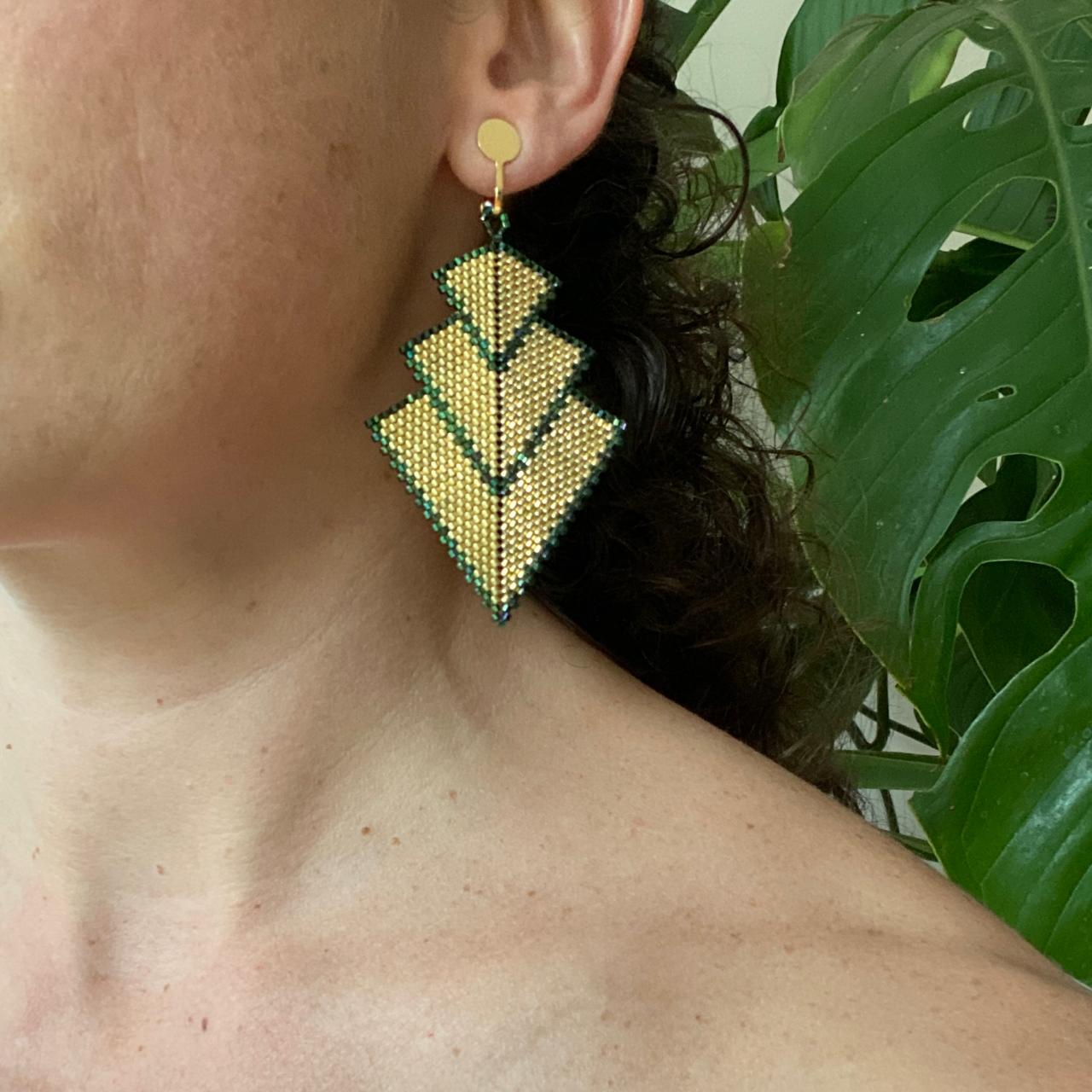 Aretes Danika Dorado y Verde
