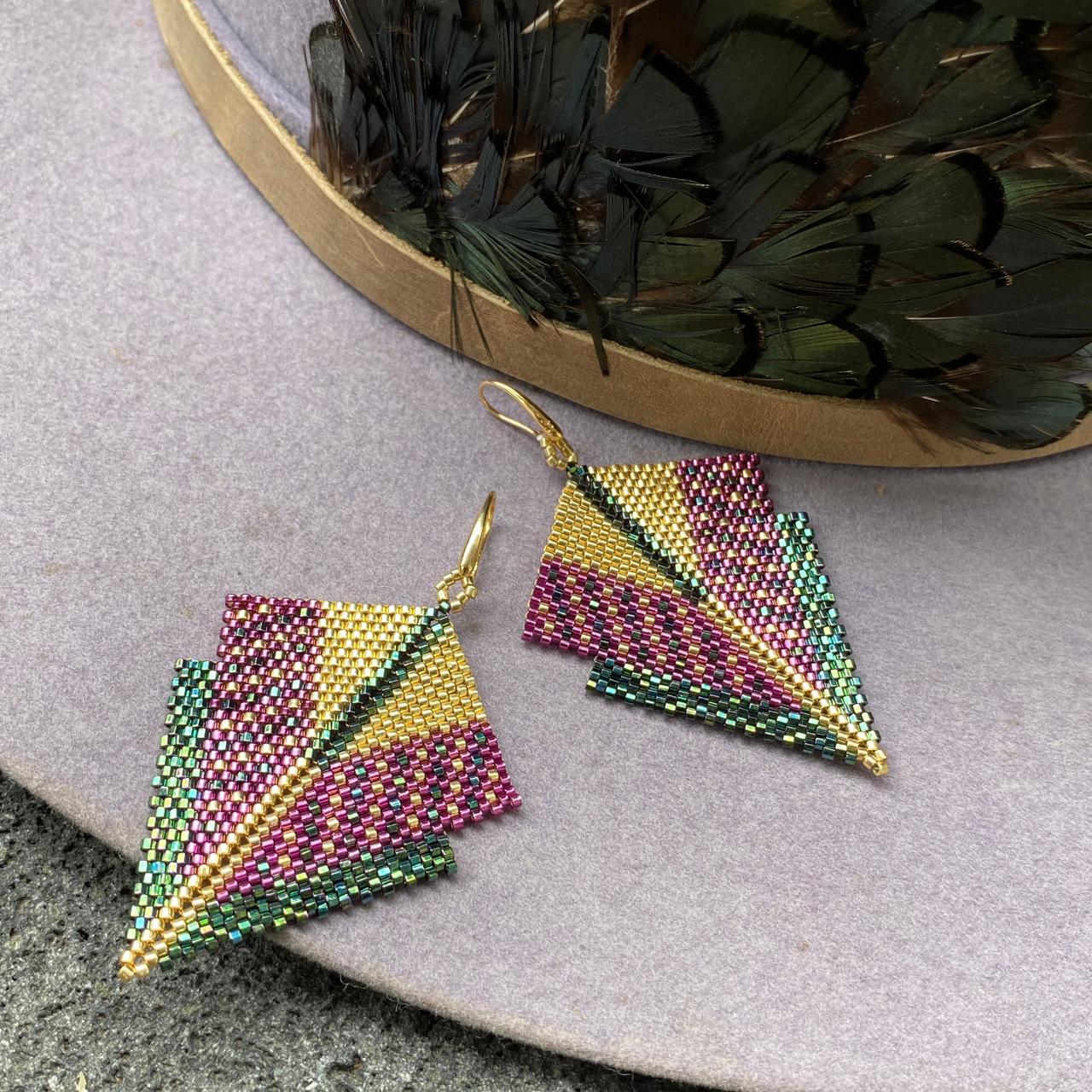 Aretes Canopo Morado y Verde