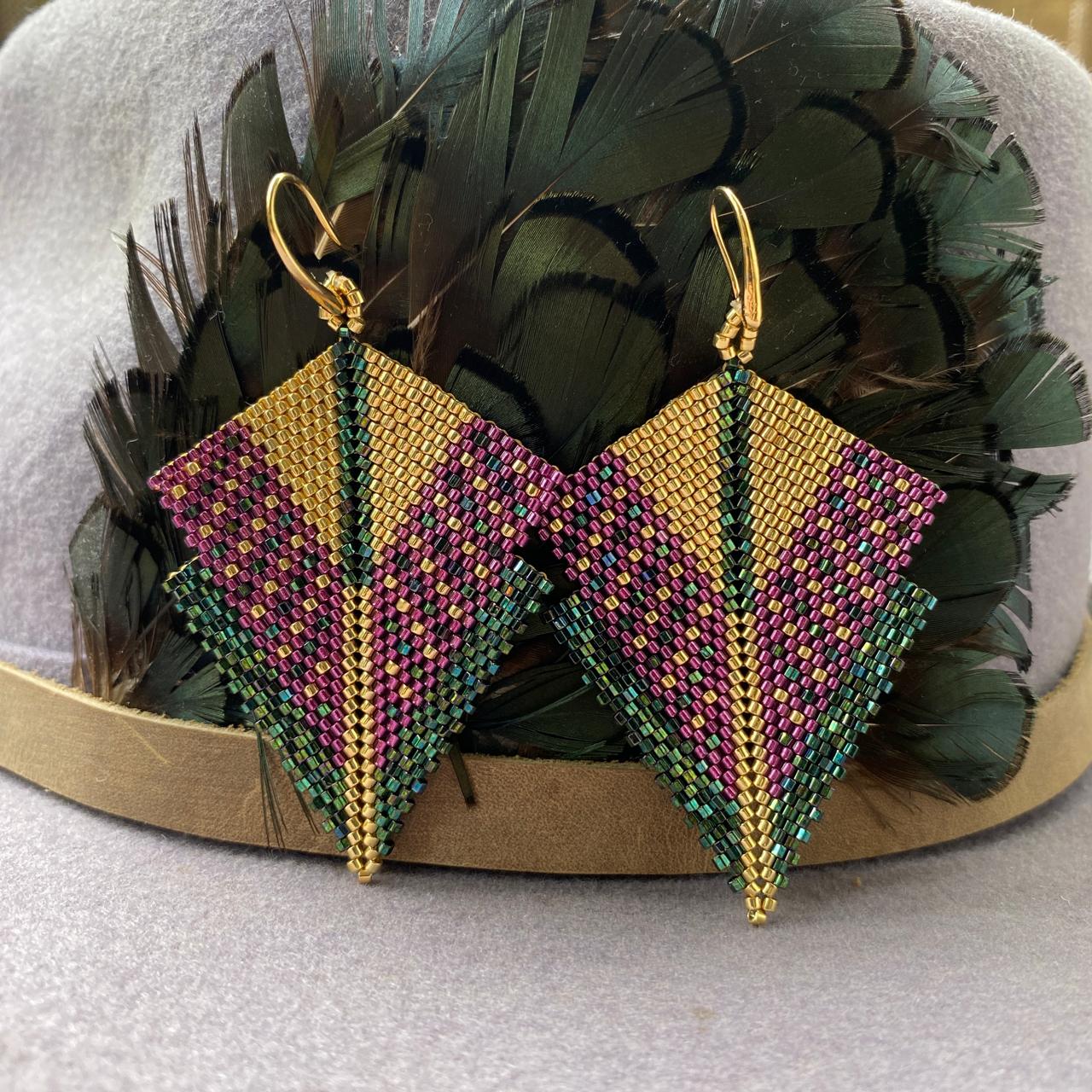 Aretes Canopo Morado y Verde