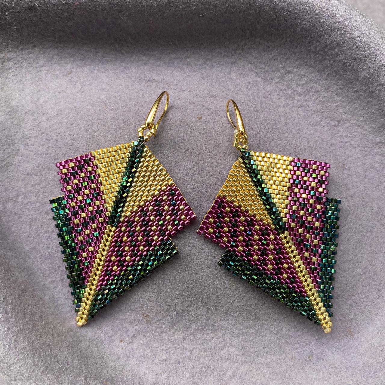 Aretes Canopo Morado y Verde