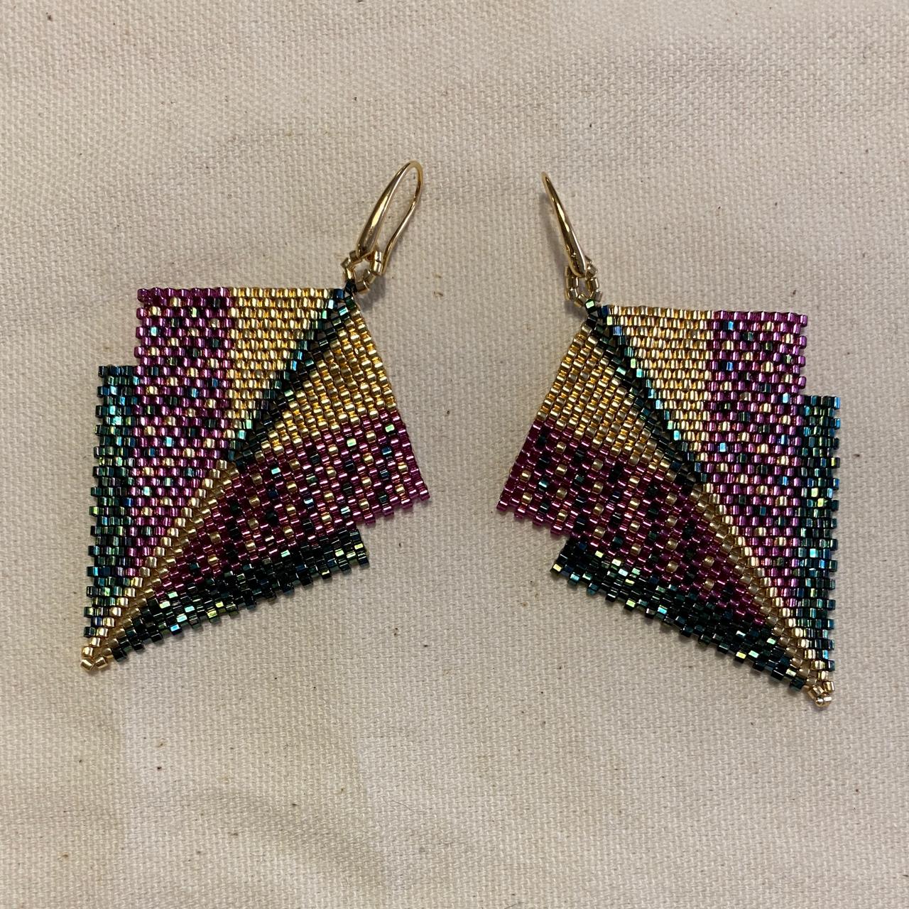 Aretes Canopo Morado y Verde