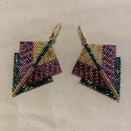 Aretes Canopo Morado y Verde