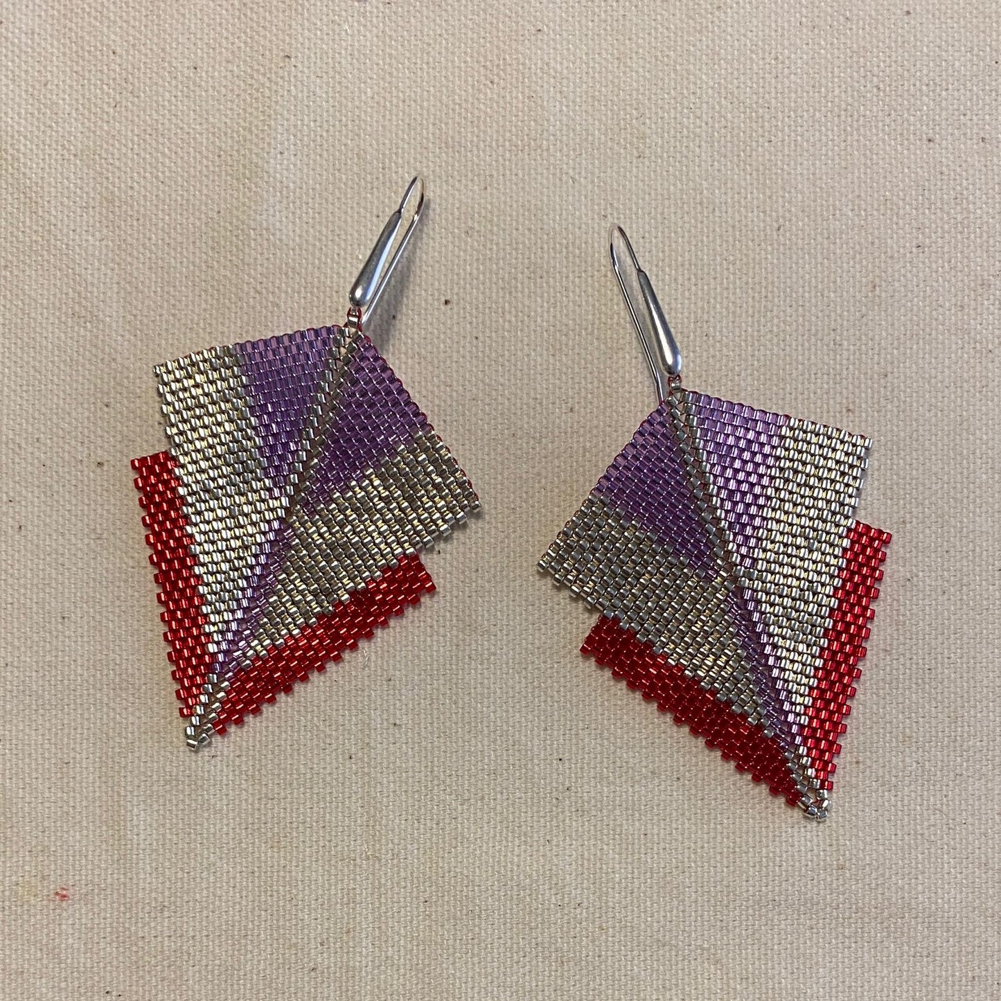 Aretes Canopo Rojo y Morado