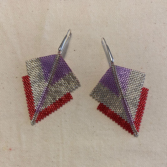 Aretes Canopo Rojo y Morado