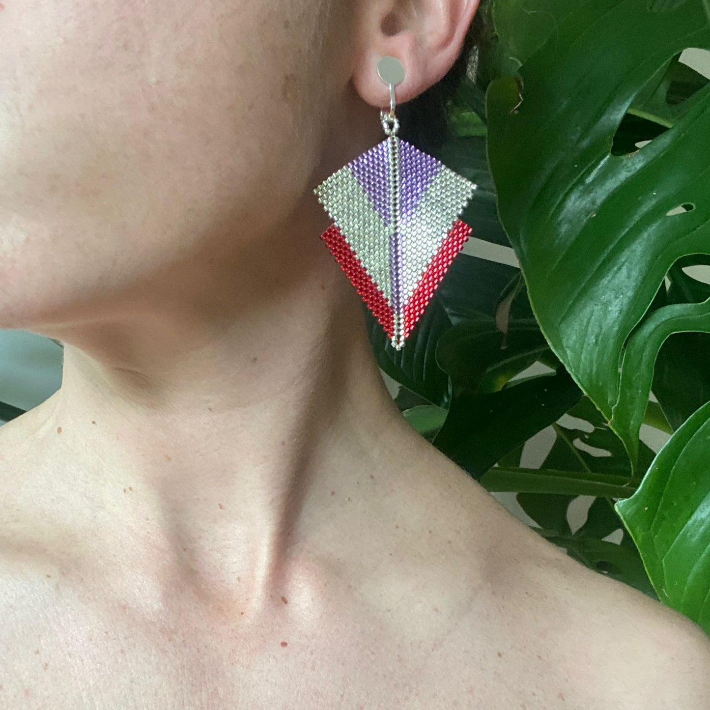 Aretes Canopo Rojo y Morado