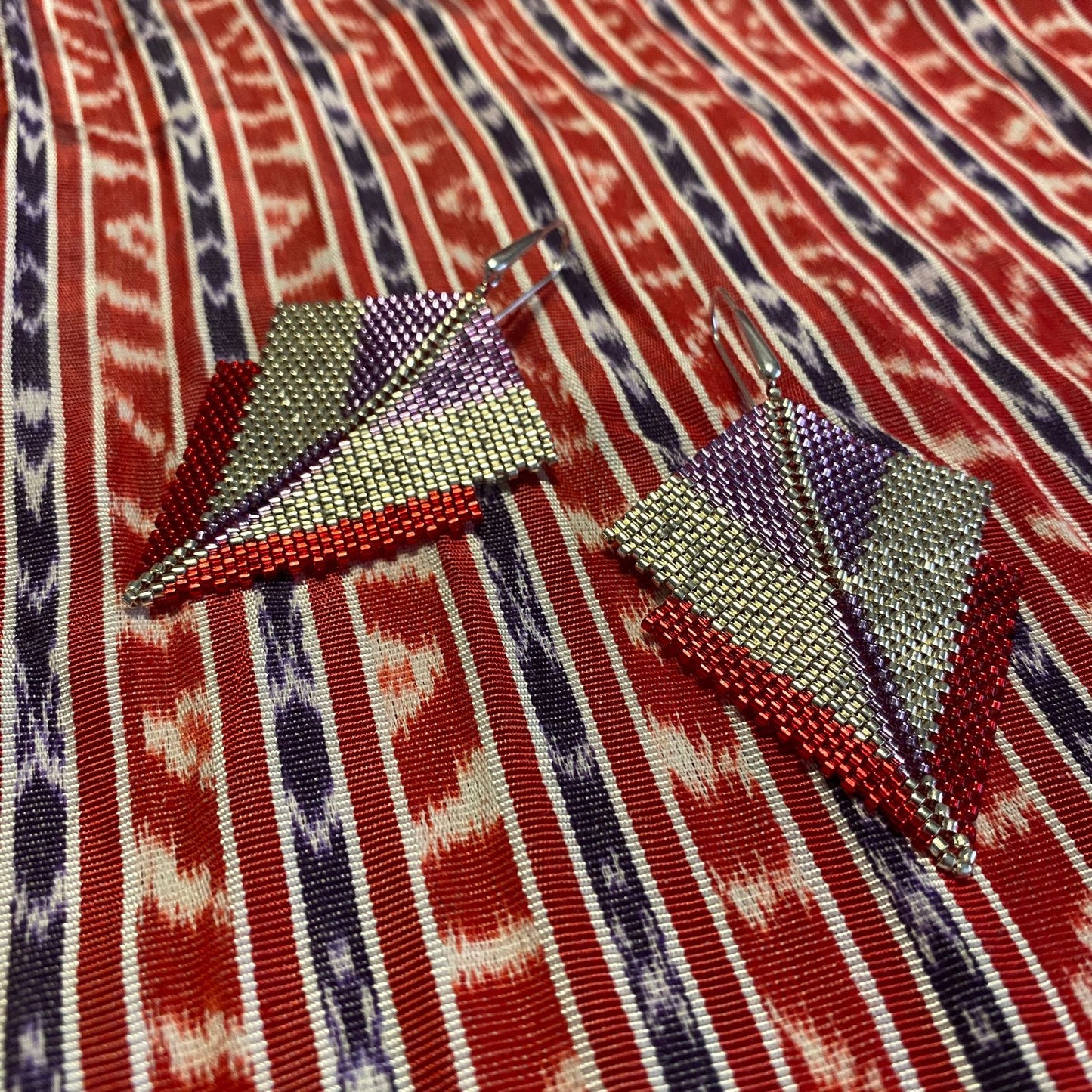 Aretes Canopo Rojo y Morado