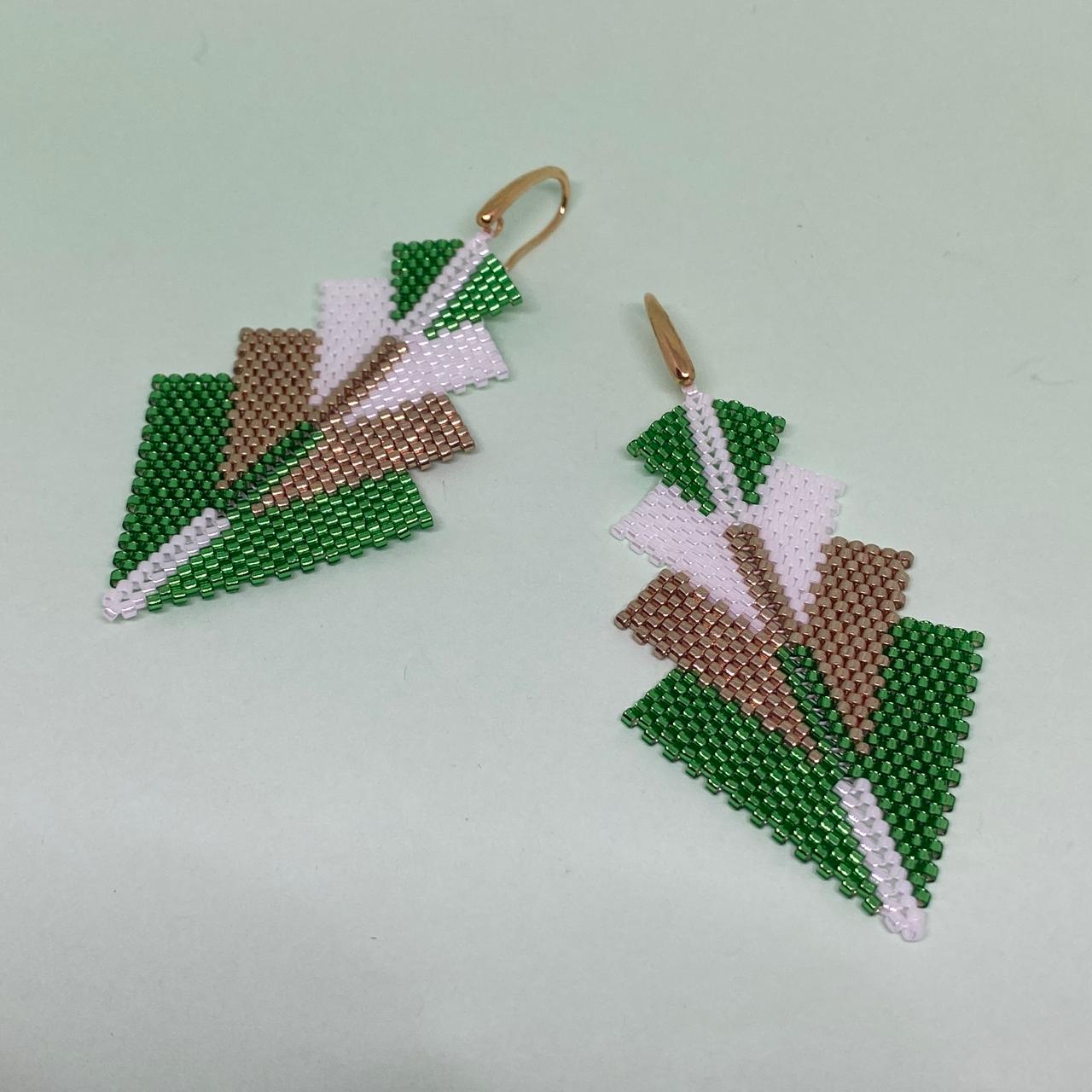 Aretes Rigel Verde Limón y Blanco