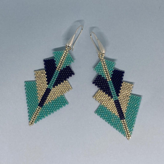 Aretes Rigel Azul Turquesa y Azul Marino