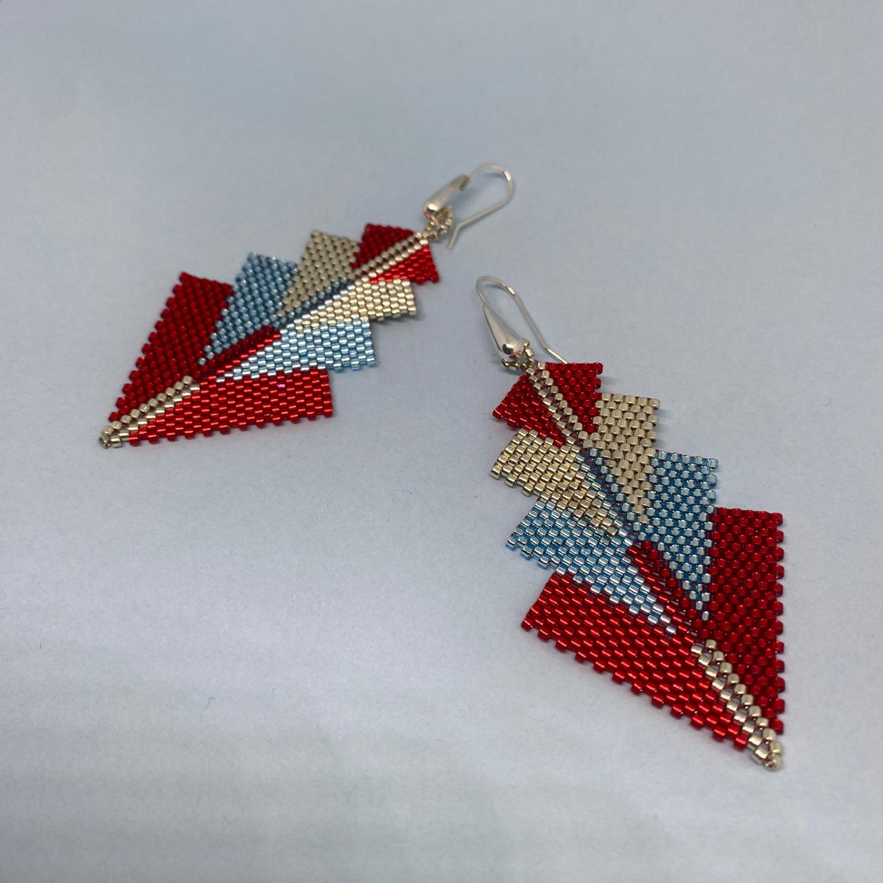 Aretes Rigel Rojo y Azul Claro