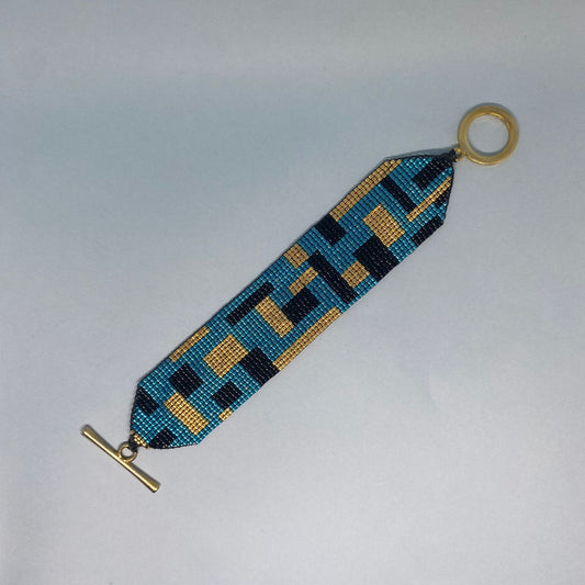 Pulsera Rectángulos Azul Eléctrico