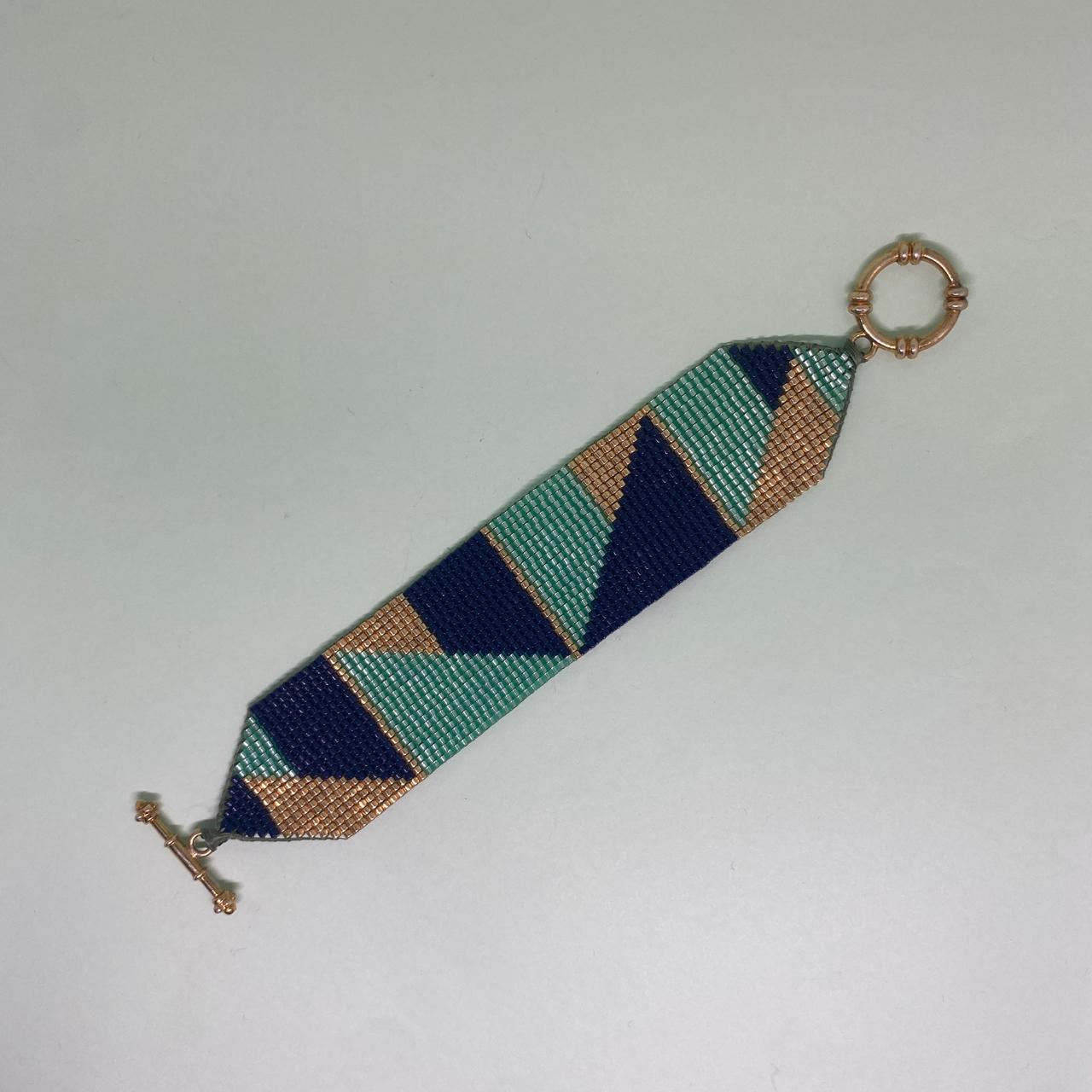 Pulsera Geométrica Verde Agua